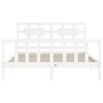 vidaXL Cadre de lit avec tête de lit blanc 160x200 cm bois massif