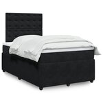 vidaXL Sommier à lattes de lit avec matelas Noir 120x200 cm Velours