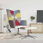vidaXL Chaise de relaxation avec tabouret Patchwork Tissu