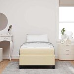 vidaXL Lit à ressorts Crème  Noir 100 x 200 cm Tissu  Bois Engineered