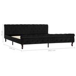 vidaXL Cadre de lit Noir Velours 200 x 200 cm