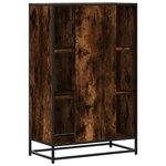 vidaXL Buffet haut chêne fumé 68x35x106 5 cm bois d'ingénierie métal