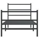 vidaXL Cadre de lit métal sans matelas avec pied de lit noir 90x200 cm
