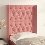 vidaXL Tête de lit avec oreilles Rose 83x16x118/128 cm Velours