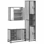 vidaXL Ensemble de meubles de salle de bain 3 Pièces Sonoma gris