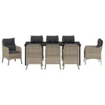 vidaXL Ensemble de repas de jardin 9 pièces avec coussins Gris clair Poly Rattan