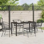vidaXL Ensemble de salle à manger de jardin 5 pièces en poly rotin noir