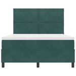 vidaXL Lit à ressorts avec matelas Vert foncé 140 x 190 cm Velours