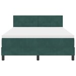 Lit Box Spring vidaXL avec Matelas Vert Foncé 140x200 cm Velours