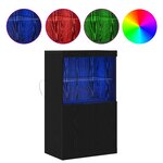 Buffet vidaXL avec lumières LED Chêne Noir 60x37x100 cm