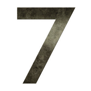 Numéro 7 - Numéro adhésif pour boîte aux lettres - Vinyle épais texturé hauteur 50 mm. Métal Cuivré.