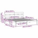 vidaXL Cadre de lit marron ciré 200x200 cm avec tête de lit en bois massif de pin