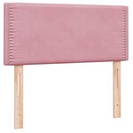 vidaXL Sommier à lattes de lit avec matelas rose 100x220 cm velours
