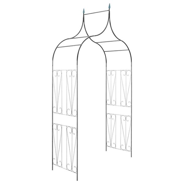 vidaXL Arche de jardin Design de piquet plantes grimpantes Vert foncé