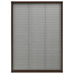 vidaXL Moustiquaire plissée pour fenêtre Aluminium Marron 80x120 cm