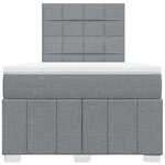 vidaXL Sommier à lattes de lit avec matelas Gris clair 120x200cm Tissu