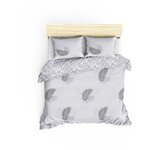 Parure de lit - housse de couette 220 x 240 + 2 taies d'oreiller 60 x 60 65 coton- Gris