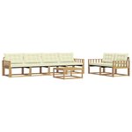 vidaXL Ensemble de canapés d'extérieur 7 pc Blanc et crème