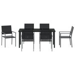 vidaXL Set de Salle à Manger de Jardin 7 Pièces en Poly Rattan Noir
