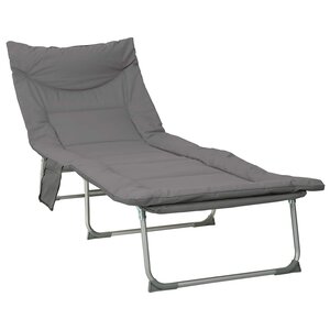 vidaXL Transat pliant avec coussin Anthracite