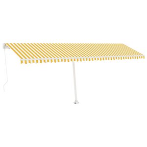 vidaXL Auvent manuel rétractable sur pied 600x300 cm Jaune/Blanc