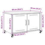 vidaXL Meuble TV jaune moutarde 68x39x43 5 cm acier
