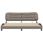 vidaXL Cadre de lit avec LED sans matelas Hvar taupe 200x200 cm tissu