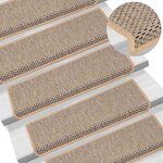 vidaXL Tapis d'escalier autocollants 30 Pièces 65x21x4 cm beige clair