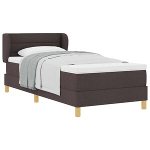 vidaXL Lit à ressorts avec matelas Marron foncé 80 x 200 cm tissu
