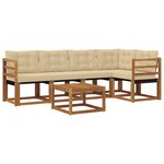 vidaXL Ensemble de canapés d'extérieur 6 Pièces Naturel et Beige
