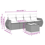 vidaXL Salon de jardin avec coussins 5 Pièces beige résine tressée