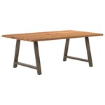 vidaXL Table à manger et bord naturel bois massif chêne rectangulaire