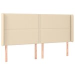 vidaXL Sommier à lattes de lit matelas LED Crème 160x200 cm Tissu