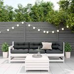 vidaXL Salon de jardin 4 Pièces avec coussins blanc bois de pin massif