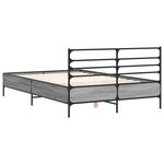 vidaXL Cadre de lit sonoma gris 120x190 cm bois d'ingénierie et métal