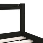 vidaXL Cadre de lit pour enfants noir 90x190 cm bois de pin massif