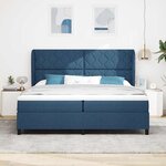 vidaXL Lit à ressorts avec matelas Bleu 200 x 200 cm tissu
