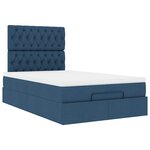 vidaXL Cadre de lit ottoman avec matelas bleu 120x190 cm tissu