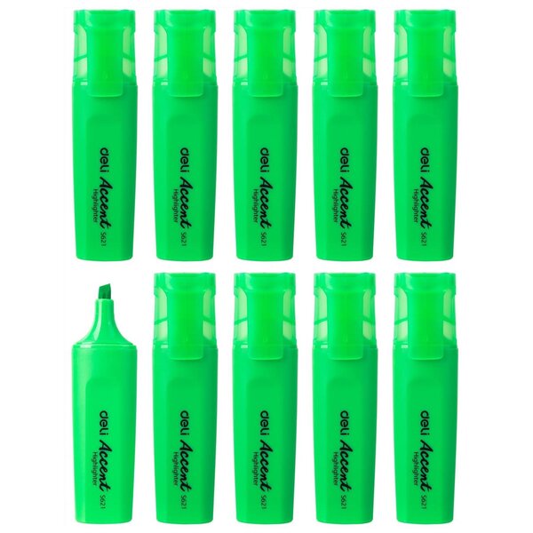 Surligneur pointe biseautée 1-5mm vert résistant à la décoloration séchage rapide deli