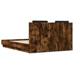 vidaXL Cadre de lit avec tête de lit chêne fumé 120x190 cm