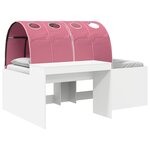 vidaXL Lit avec Tunnel 4 Pièces Blanc et rose Bois d'ingénierie