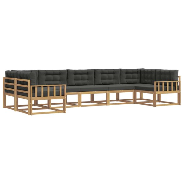 vidaXL Ensemble de canapés d'extérieur 7 pc Blanc et anthracite