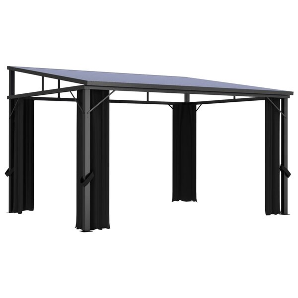 vidaXL Belvédère avec rideau 405x294x244 cm Anthracite