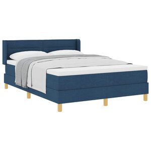 vidaXL Lit à ressorts avec matelas Bleu 200 x 140 cm tissu