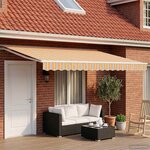 vidaXL Auvent rétractable électrique Orange  Gris  Bleu  Blanc 4 × 3 m
