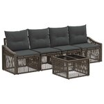 vidaXL Ensemble de canapé de jardin 5 Pièces Gris polyrotin