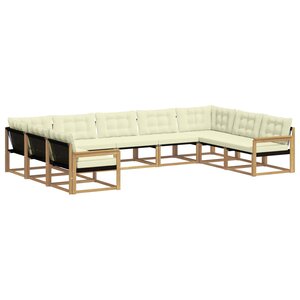 vidaXL Ensemble de canapés d'extérieur 9 pc Blanc et crème