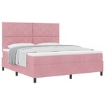 Lit box spring vidaXL avec matelas rose super king en velours
