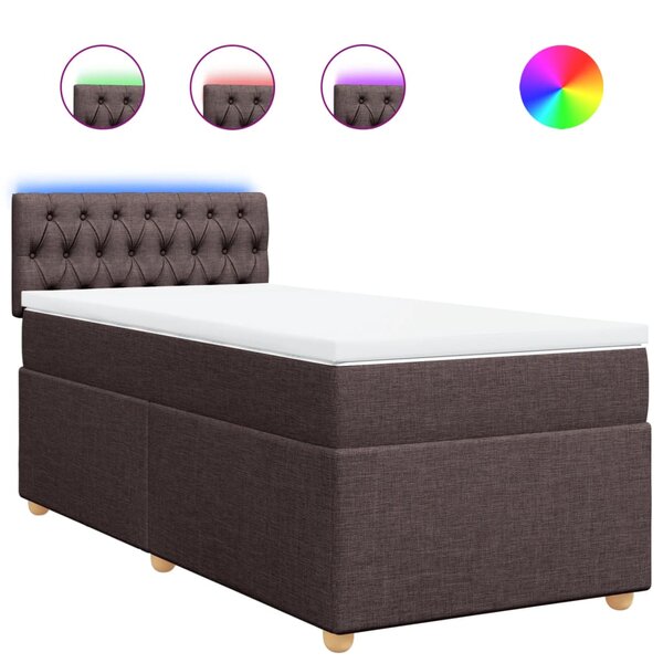 vidaXL Sommier à lattes de lit avec matelas Marron foncé 80x200 cm