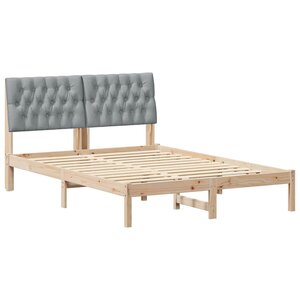 vidaXL Cadre de lit avec tête de lit rembourrée Marron 150 x 200 cm
